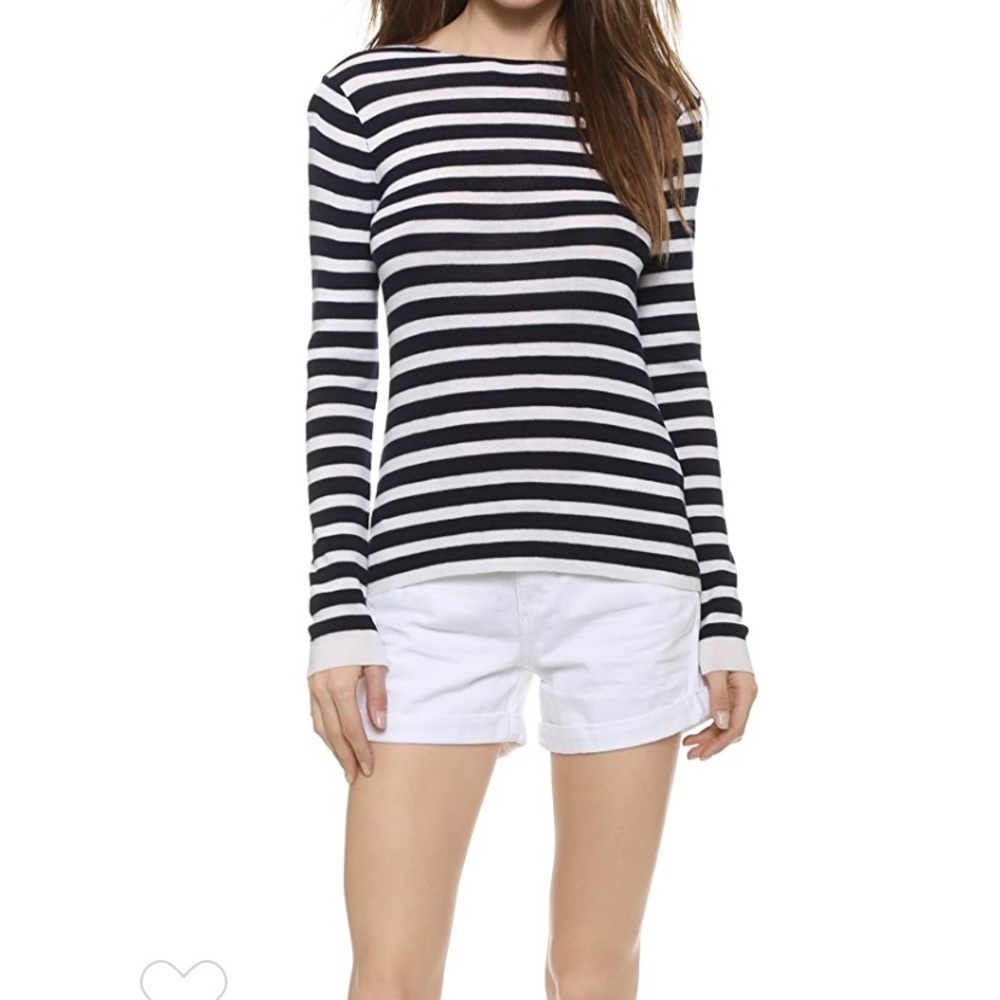 rag & bone Black and White Striped Sweater
